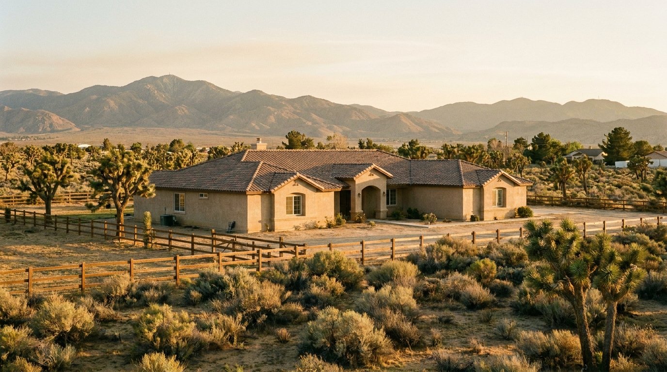 Apple Valley California ranch home with Mojave River Valley setting and San Bernardino mountains
